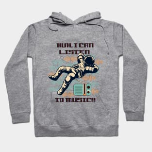 Astronaut listening to music, funny vintage design Hoodie